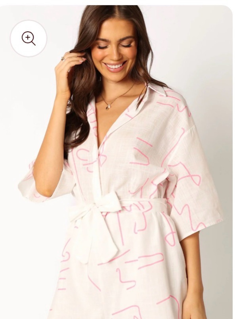 Petal + Pup Kellie Romper White Pink Abstract Print Tie Waist NWT Size XL